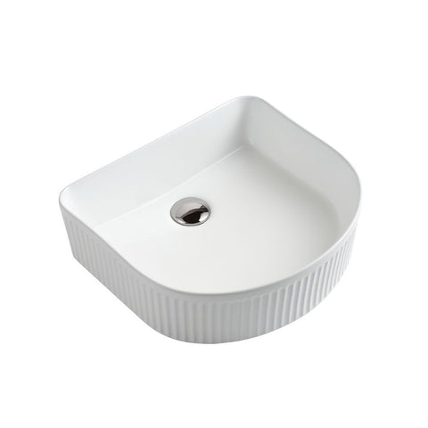 Ceramic Exchange - Arched White Pill Flute Ceramic Basin 3 Finishes
