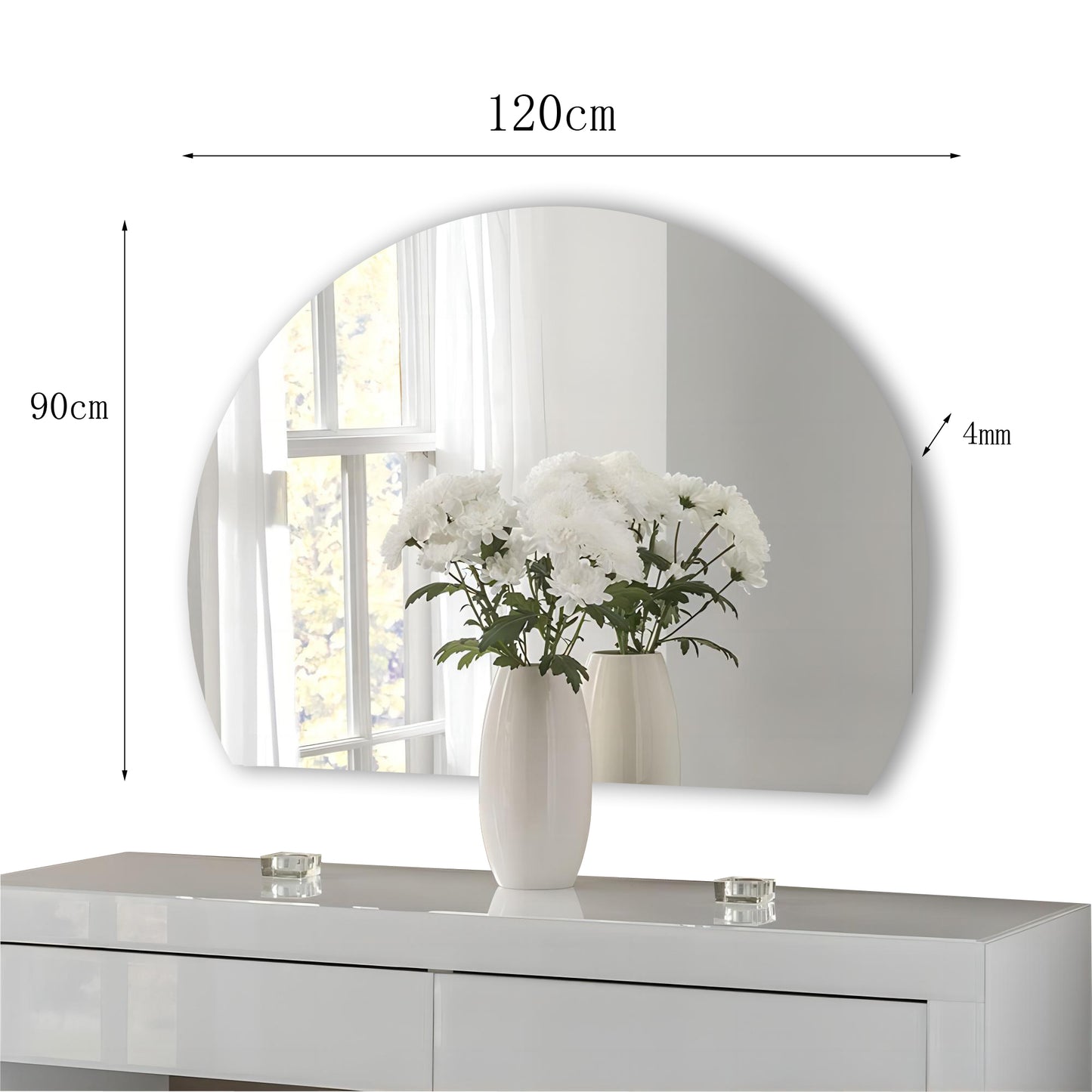 Ebony & Flo - D Lux Frameless Mirror 90 x 120cm