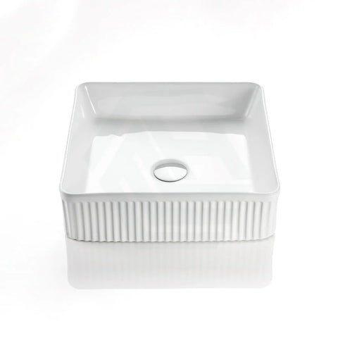 Ceramic Exchange - Above Counter Square Fluted Basin 3 Finishes