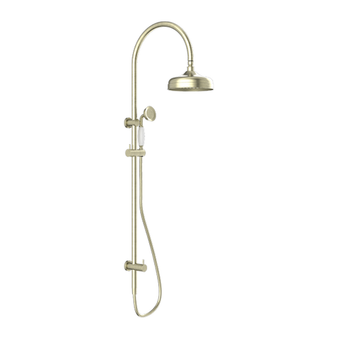 Nero - York Twin Shower With White Porcelain Hand Shower