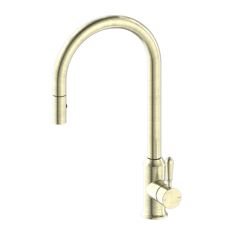 Nero - York Pull Out Sink Mixer With Vegie Spray Function With Metal Lever