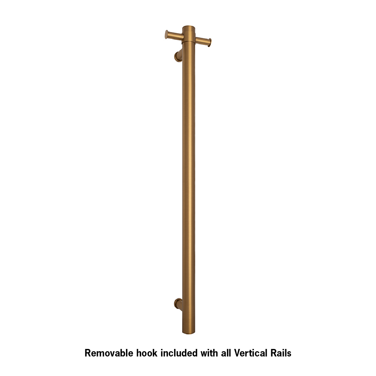 Thermogroup - Brushed Gold Round Vertical Single Heated Towel Rail