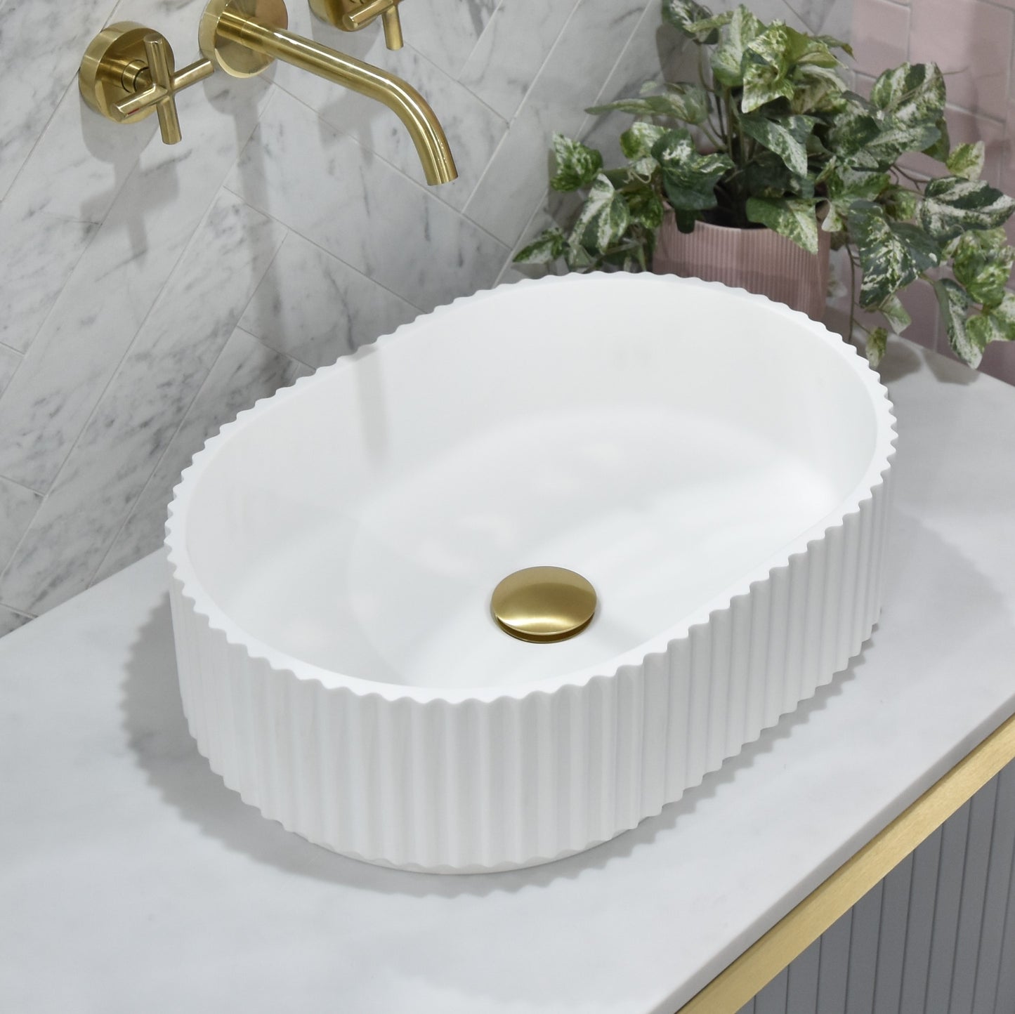 Stadio Groove Fluted Oval Basin