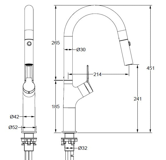 Symphony - Pull Out Tap Available in Chrome or Brushed Nickel