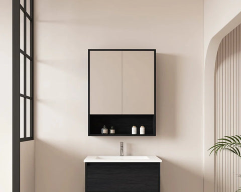 Mercio - Hera Shaving Cabinet 60cm Black Oak