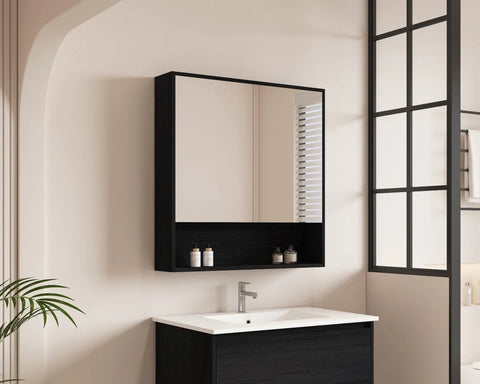 Mercio - Hera Shaving Cabinet 75cm Black Oak