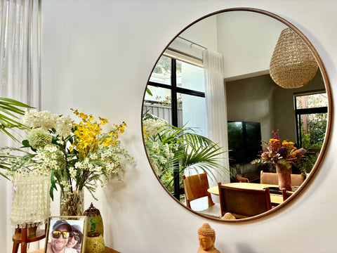 Montana - Round Iron Framed Mirror Bronze 90cm
