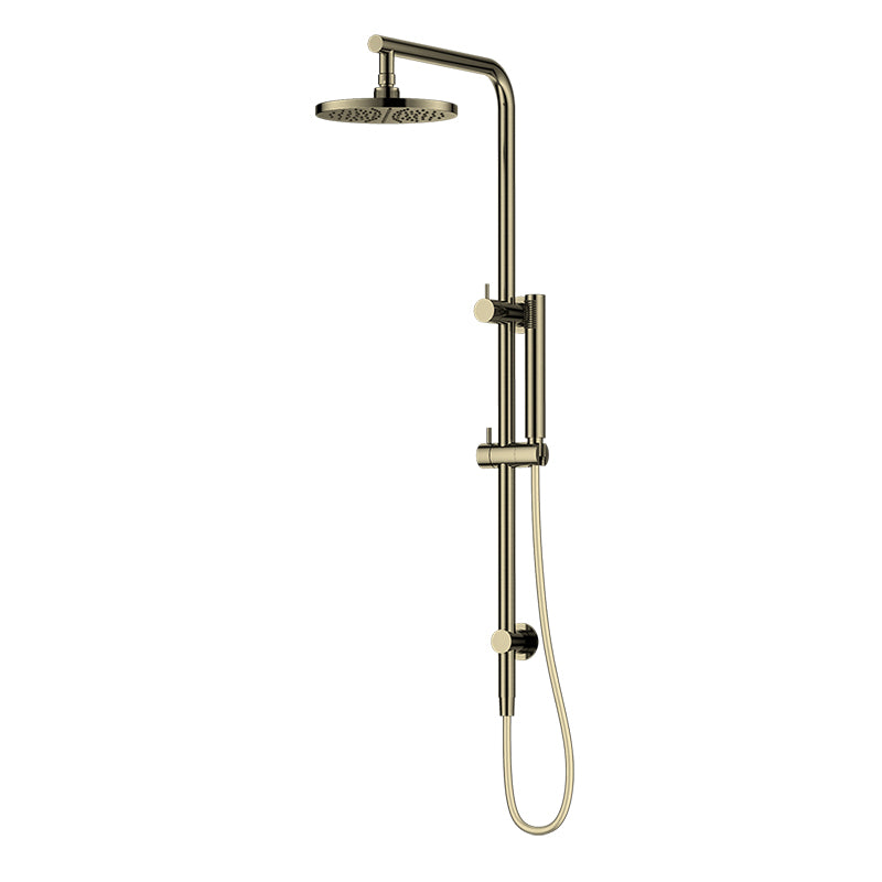 Ebony & Flo - The Lux Brushed Brass Twin Shower on Rail