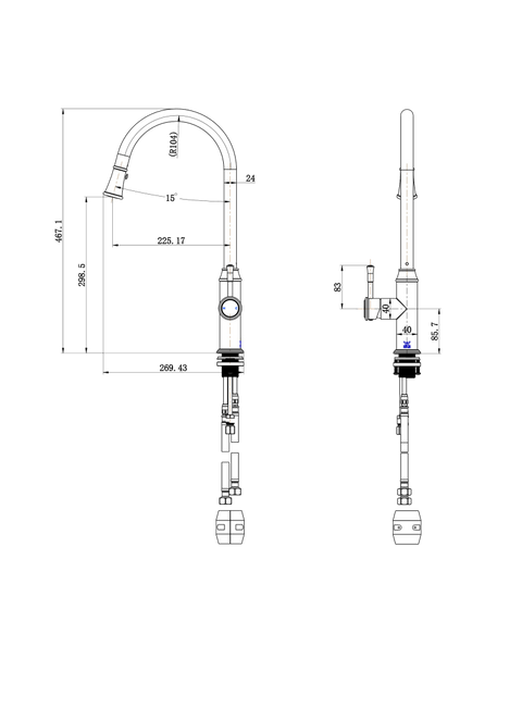 Modern National - Montpellier Traditional Pull Out Kitchen Mixer Matte Black