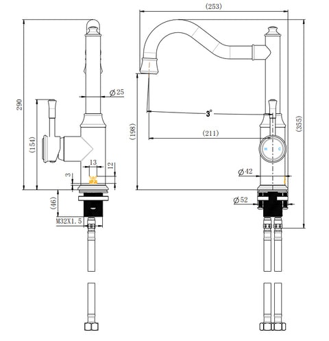 Modern National - Montpellier Kitchen Mixer Chrome