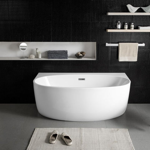 Alpine - Morocco Back To The Wall Free Standing Bath 170cm White