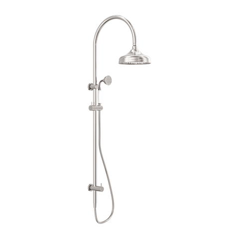 Nero - York Twin Shower With White Porcelain Hand Shower