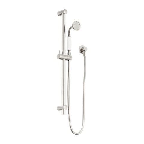 Nero - York Shower Rail With White Porcelain Hand Shower