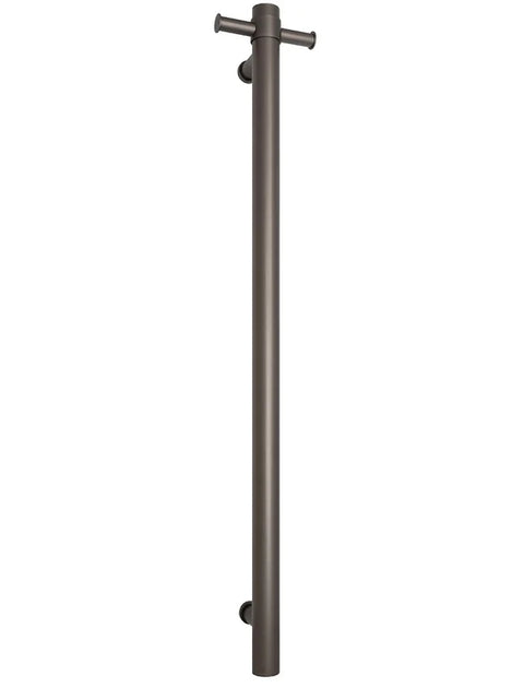 Thermogroup - Gun Metal Round Vertical Single Heated Towel Rail