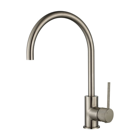 Modern National - Star Mini Kitchen Mixer With Knurled Handle Brushed Nickel Finish