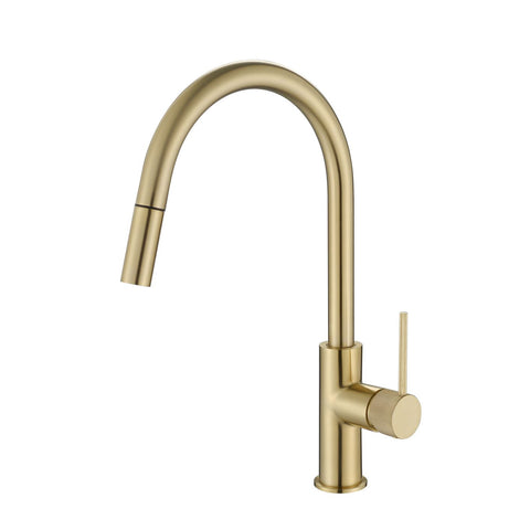 Modern National Star Mini Pull-Out Kitchen Mixer With Knurled Handle Brushed Bronze Finish