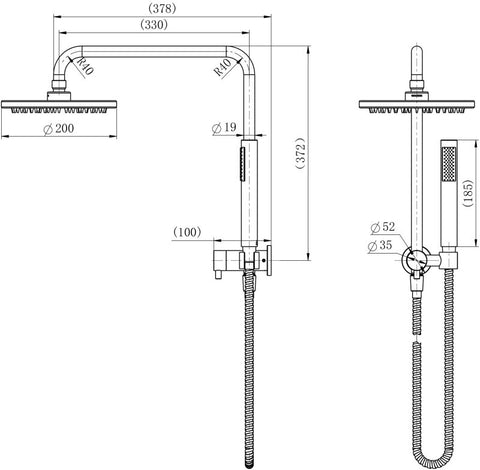 Modern National - Star Mini Half Shower Column Set