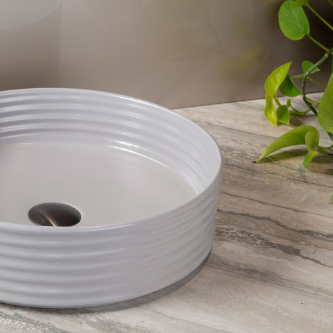 Oliveri TZ0201GY - Terzofoco Grey Ribbed Short Circular Counter Top Basin