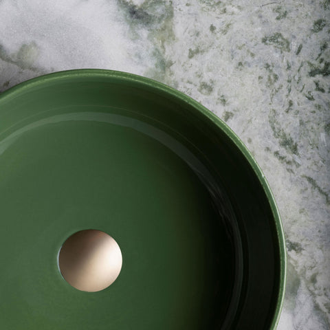 Oliveri TZ0301SG - Terzofoco Natural Earth and Sage Green Curved Counter Top Basin