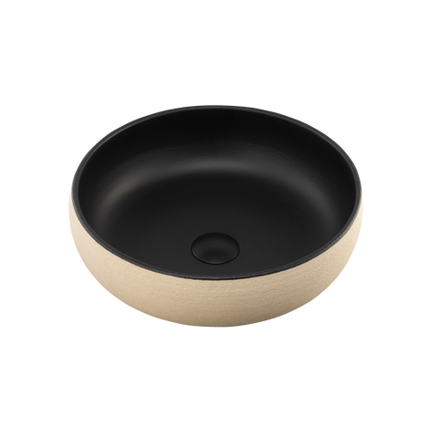 Oliveri TZ0302EB - Terzofoco Light Earth and Matte Black Curved Counter Top Basin
