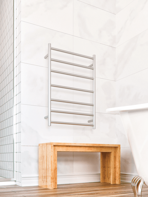 Thermogroup - Polished Stainless Steel Straight Round Ladder Heated Towel Rail