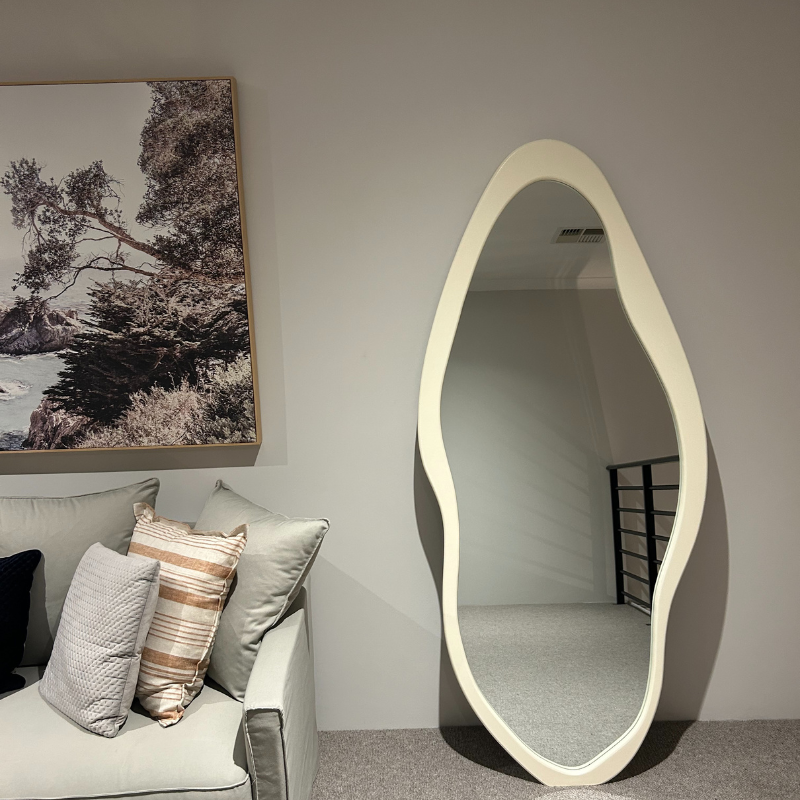 Ebony & Flo - Tomi Wavy Mirror White or Antique White