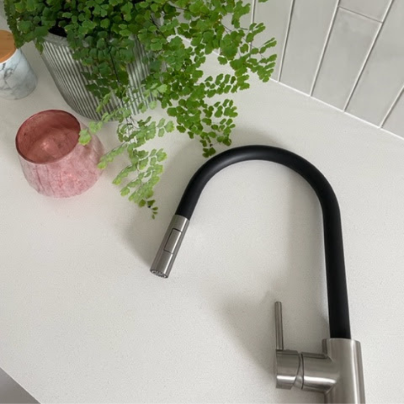 Star - Black and Brushed Nickel Pull Out Mixer Tap