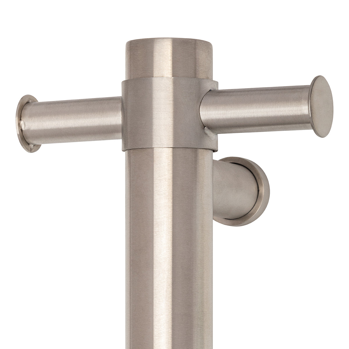 Thermogroup - Brushed Stainless Steel Round 240Volt Vertical Single Heated Rail W142xH900xD100mm