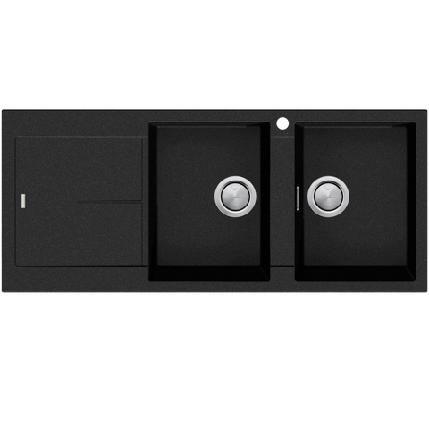 Oliveri - Santorini Double Bowl Topmount Sink with drainer (Right Hand Bowls)