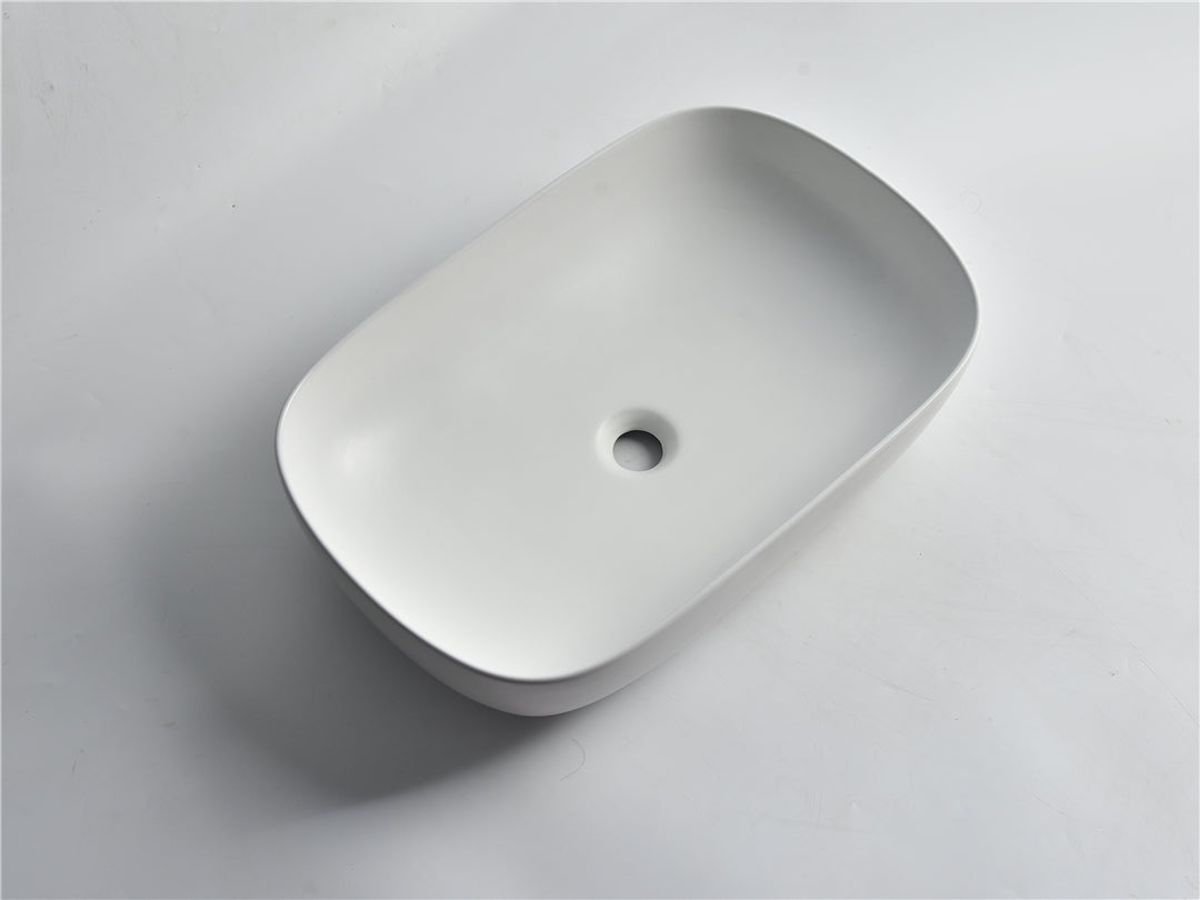 Claya - Rectangle Ceramic Basin Matte White