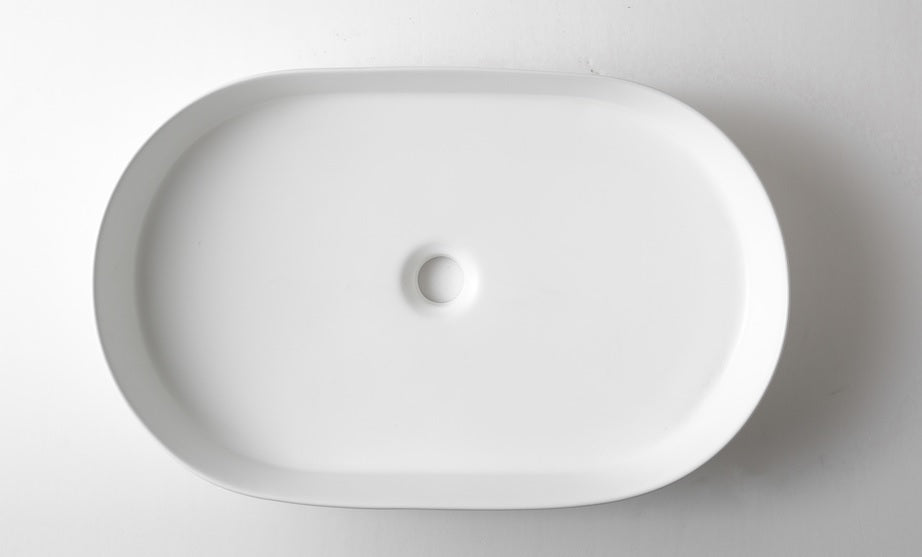 Claya - Ceramic Basin Matte or Gloss White-Pill Fluted