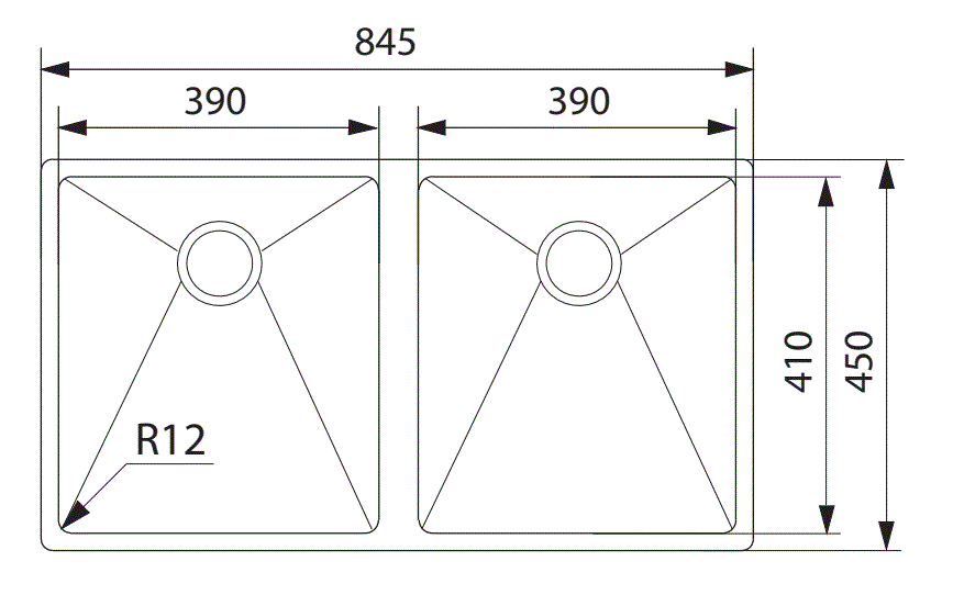 FRANKE Planar Sink Measurements