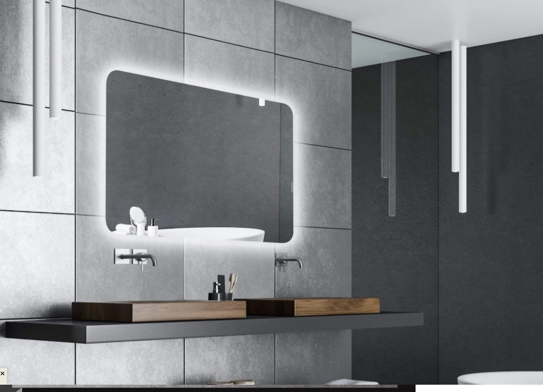 Ablaze Luminous Rectangle Backlit LED Bathroom Mirror - 2