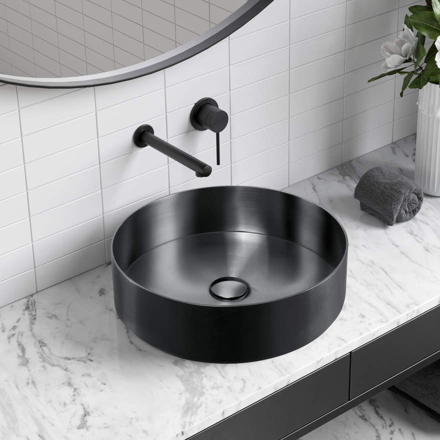 Oliveri MI71BK - Milan Round Stainless Steel Counter Top Black Basin