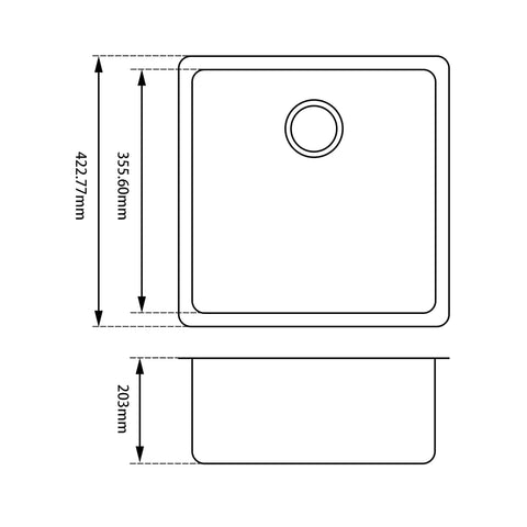 Poseidon - White Granite Sink rounded corners