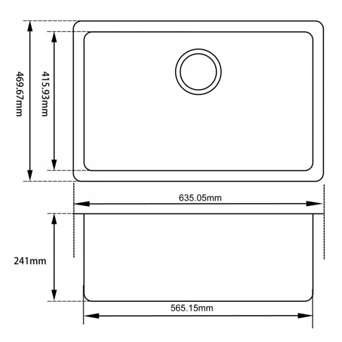 Poseidon - Matte Black Granite Sink
