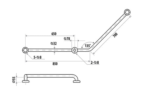 Linkware - 135 Degree Handrail Left or Right