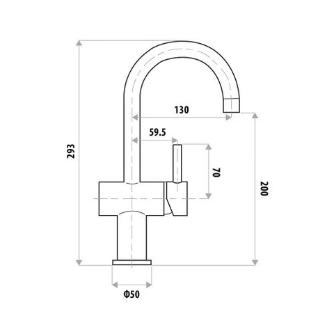 Linkware T876Dan - Dan Elle Gooseneck Basin Mixer Chrome