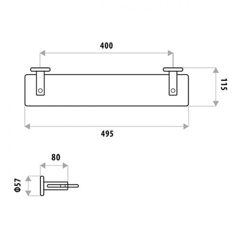 Linkware - Sabine Glass Shelf Chrome