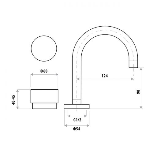 Linkware P6150CP - Loui Basin set - 2 Magpies - Kitchen and Bathroom Sink and Tap Suppliers