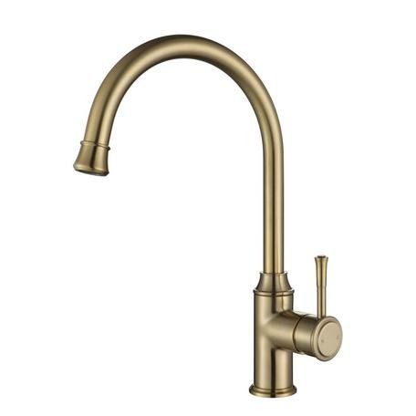 Modern National - Montpellier Goose Neck Kitchen Mixer Brushed Bronze