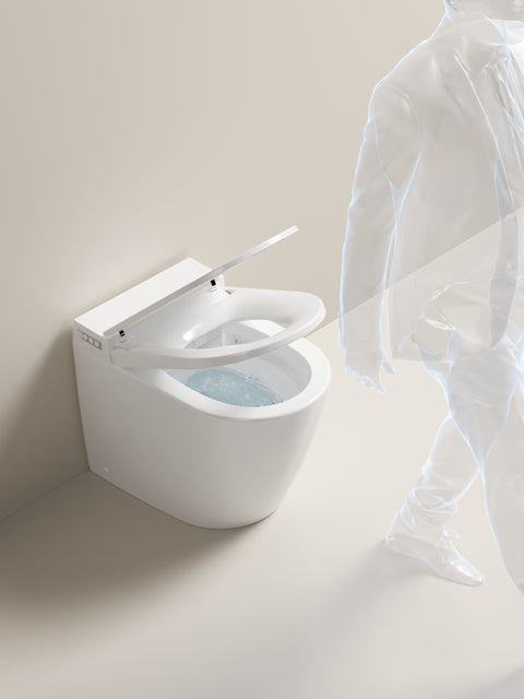 Smart toilet with heated seat and integrated bidet wash function