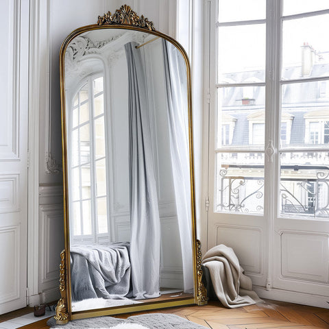 Large Antique arched Prague Gold mirror