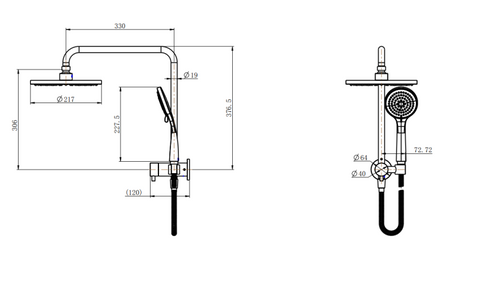 Modern National - Prise Half Combo Shower Silver Nickel