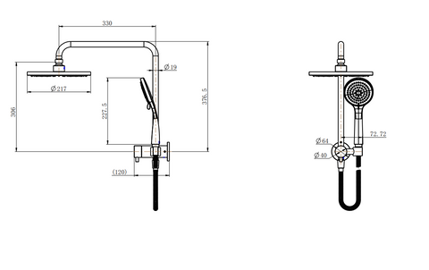 Modern National -Modern National - Half Shower Column Set Round