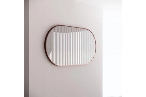 Aqua Perla - Brushed Copper Framed Oval Plain Mirror 1500*800mm