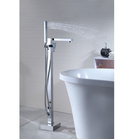 Alpine - Cube Freestanding Bath Mixer Tap With Hand Shower