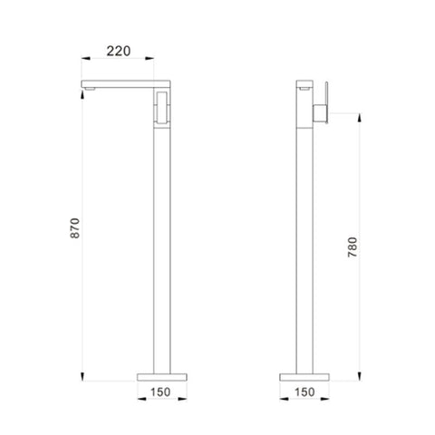 Alpine - Cube Freestanding Bath Mixer