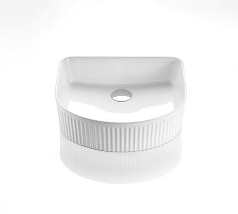 Ceramic Exchange - Arched White Pill Flute Ceramic Basin 3 Finishes