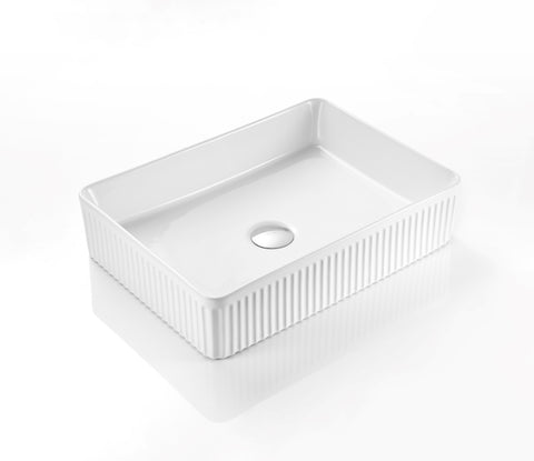 Ceramic Exchange - Rectangular Pill Flute Ceramic Basin 3 Finishes